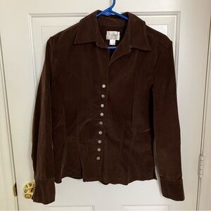 Christopher & Banks Stretch Corduroy Snap Front Shirt‎ Womens S Cotton Blend